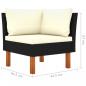 Preview: 7-tlg. Garten-Lounge-Set Poly Rattan Eukalyptusholz Schwarz