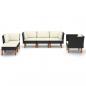 Preview: 6-tlg. Garten-Lounge-Set Poly Rattan Eukalyptusholz Schwarz