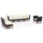 Preview: ARDEBO.de - 8-tlg. Garten-Lounge-Set Poly Rattan Eukalyptusholz Schwarz