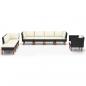 Preview: 8-tlg. Garten-Lounge-Set Poly Rattan Eukalyptusholz Schwarz