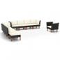 Preview: ARDEBO.de - 9-tlg. Garten-Lounge-Set Poly Rattan Eukalyptusholz Schwarz