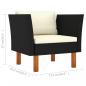 Preview: 10-tlg. Garten-Lounge-Set Poly Rattan Eukalyptusholz Schwarz