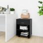 Preview: ARDEBO.de - Rollschrank Schwarz 46x36x59 cm Holzwerkstoff