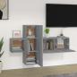 Preview: 3-tlg. TV-Schrank-Set Grau Sonoma Holzwerkstoff