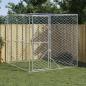 Preview: ARDEBO.de - Outdoor-Hundezwinger Silbern 2x2x2 m Verzinkter Stahl