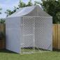 Preview: ARDEBO.de - Outdoor-Hundezwinger mit Dach Silber 2x2x2,5 m Verzinkter Stahl