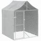 Preview: Outdoor-Hundezwinger mit Dach Silber 2x2x2,5 m Verzinkter Stahl