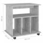 Preview: Rollschrank Betongrau 60x45x60 cm Holzwerkstoff