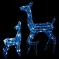 Preview: LED-Rentier-Familie Weihnachtsdeko Acryl 160 LED Blau