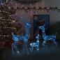 Preview: ARDEBO.de - LED-Rentier-Familie Weihnachtsdeko Acryl 300 LED Blau