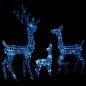 Preview: LED-Rentier-Familie Weihnachtsdeko Acryl 300 LED Blau