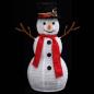 Preview: LED-Schneemann Weihnachtsfigur Luxus-Stoff 60 cm