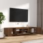 Preview: 2-tlg. TV-Schrank-Set LED-Leuchten Braun Eiche Holzwerkstoff