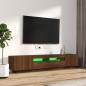 Preview: 2-tlg. TV-Schrank-Set LED-Leuchten Braun Eiche Holzwerkstoff