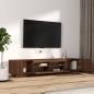 Preview: 2-tlg. TV-Schrank-Set LED-Leuchten Braun Eiche Holzwerkstoff