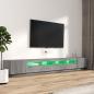 Preview: 3-tlg. TV-Schrank-Set LED-Leuchten Grau Sonoma Holzwerkstoff