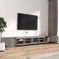 Preview: 3-tlg. TV-Schrank-Set LED-Leuchten Grau Sonoma Holzwerkstoff