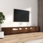 Preview: 3-tlg. TV-Schrank-Set LED-Leuchten Braun Eiche Holzwerkstoff