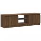 Preview: TV-Schrank mit LED-Leuchten Braun Eichen-Optik 120x30x35,5 cm