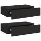 Preview: Wandregale mit Schubladen 2 Stk. Schwarz 40x23,5x10 cm MDF