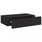 Preview: Wandregale mit Schubladen 2 Stk. Schwarz 40x23,5x10 cm MDF