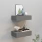 Preview: ARDEBO.de - Wandregale mit Schubladen 2 Stk. Grau 40x23,5x10 cm MDF