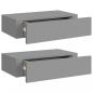 Preview: Wandregale mit Schubladen 2 Stk. Grau 40x23,5x10 cm MDF