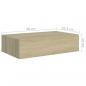 Preview: Wandregal mit Schublade Eichen-Optik 40x23,5x10 cm MDF