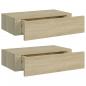 Preview: Wandregale mit Schubladen 2 Stk. Eichen-Optik 40x23,5x10 cm MDF