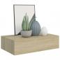 Preview: Wandregale mit Schubladen 2 Stk. Eichen-Optik 40x23,5x10 cm MDF