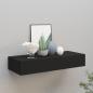 Preview: ARDEBO.de - Wandregal mit Schublade Schwarz 60x23,5x10 cm MDF