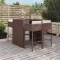 Preview: ARDEBO.de - 5-tlg. Gartenbar-Set mit Kissen Braun Poly Rattan