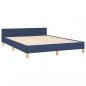 Preview: Bettgestell mit Kopfteil Blau 140x190 cm Stoff