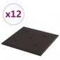 Preview: Wandpaneele 12 Stk. Schwarz 30x30 cm Kunstleder 1,08 m²