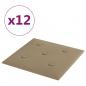 Preview: Wandpaneele 12 Stk. Cappuccino-Braun 30x30cm Kunstleder 1,08 m²