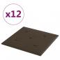 Preview: Wandpaneele 12 Stk. Braun 30x30 cm Kunstleder 1,08 m²