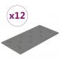 Preview: Wandpaneele 12 Stk. Grau 60x30 cm Kunstleder 2,16 m²