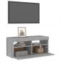 Preview: TV-Schrank mit LED-Leuchten Grau Sonoma 90x35x40 cm