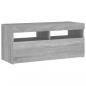 Preview: TV-Schrank mit LED-Leuchten Grau Sonoma 90x35x40 cm