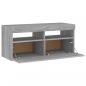 Preview: TV-Schrank mit LED-Leuchten Grau Sonoma 90x35x40 cm