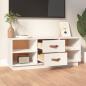 Preview: TV-Schrank Weiß 100x34x40 cm Massivholz Kiefer