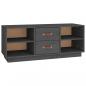 Preview: TV-Schrank Grau 100x34x40 cm Massivholz Kiefer