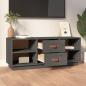 Preview: TV-Schrank Grau 100x34x40 cm Massivholz Kiefer