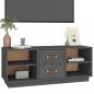 Preview: TV-Schrank Grau 100x34x40 cm Massivholz Kiefer