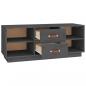 Preview: TV-Schrank Grau 100x34x40 cm Massivholz Kiefer