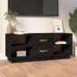 Preview: ARDEBO.de - TV-Schrank Schwarz 100x34x40 cm Massivholz Kiefer