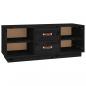 Preview: TV-Schrank Schwarz 100x34x40 cm Massivholz Kiefer