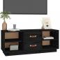 Preview: TV-Schrank Schwarz 100x34x40 cm Massivholz Kiefer