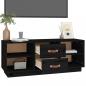 Preview: TV-Schrank Schwarz 100x34x40 cm Massivholz Kiefer