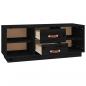 Preview: TV-Schrank Schwarz 100x34x40 cm Massivholz Kiefer